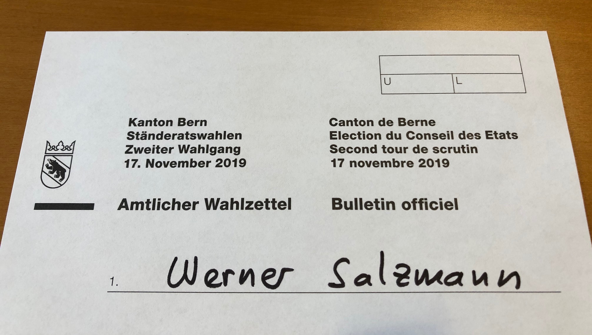 Werner Salzmann au Conseil des Etats !