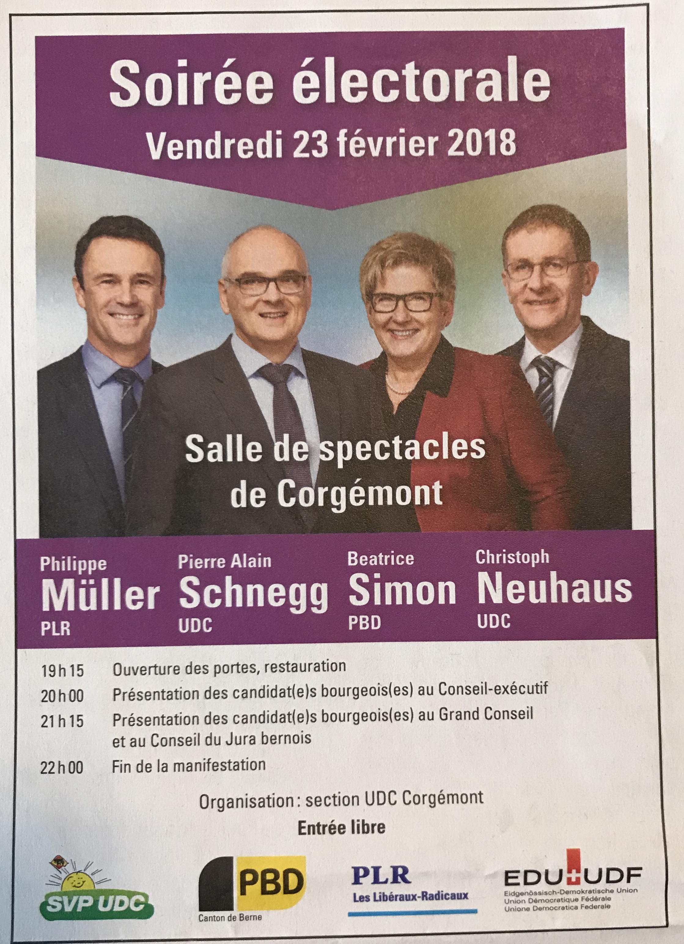 Soirée électorale vendredi 23 février !